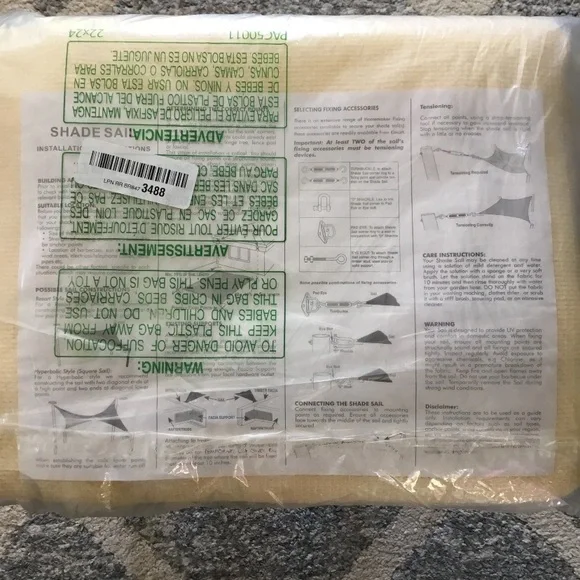 8'x10' Cream Rectangle Sun Shade Canopy - Picture 2 of 5